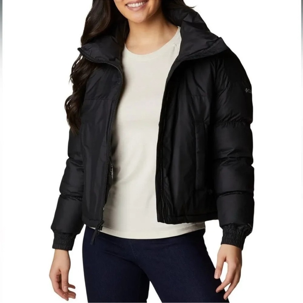 Columbia Women's Pike Lake Cropped Puffer winter Jacket - Black NWT